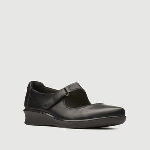 CLARKS HOPE HENLEY WOMEN'S SHOES - BLACK LEATHER -